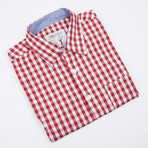 Howard Gingham Button-Up // Red + White (L)