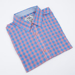Grayson Check Button-Up // Pink + Teal (L)