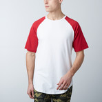 Short Sleeve Baseball Tee // Red + White (S)