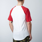Short Sleeve Baseball Tee // Red + White (S)