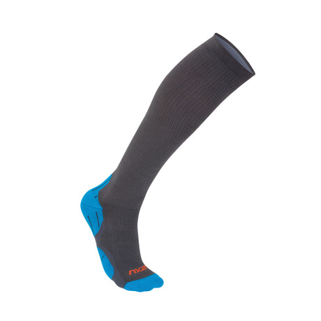 24/7 Compression Socks // Grey + Blue (XS)