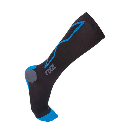 Hyoptik Compression Socks // Black+ Vibrant Blue (XS)