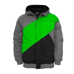 Zig Zag Fastlane Jacket // Grey + Lime Green + Black (M)