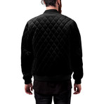 Diamond Quilt Velvet Jacket // Black (XL)