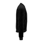 Diamond Quilt Velvet Jacket // Black (L)