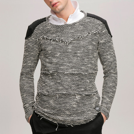 Knitted Sweatshirt // Black + Grey (S)