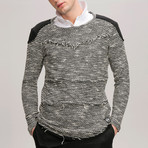 Knitted Sweatshirt // Black + Grey (2XL)