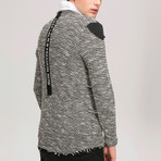 Knitted Sweatshirt // Black + Grey (L)