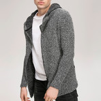 Knitted Zip Sweatshirt // Grey (XL)