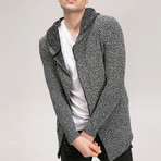 Knitted Zip Sweatshirt // Grey (XL)