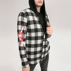 Checkered Cardigan  // Black + White (2XL)