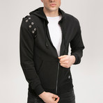 Pin Zip Sweatshirt // Black (XL)