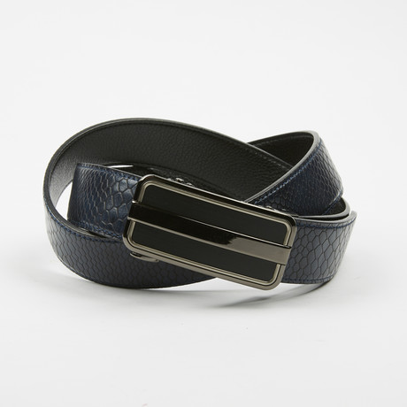 Lotte Adjustable Reversible Belt // Smooth Black + Pebbled Black