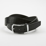 Adorjan Adjustable Belt // Croc Embossed + Silver Buckle (Up to Size 40" Waist)
