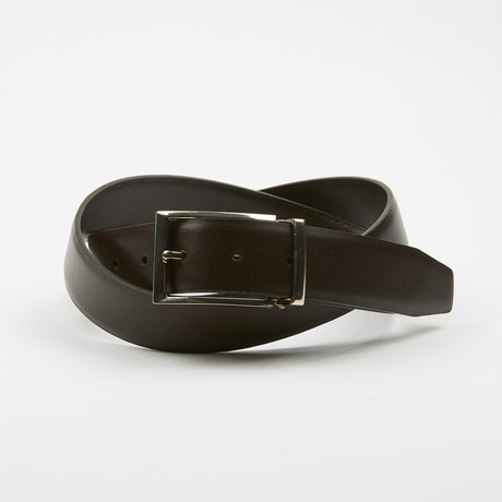 Adorjan Adjustable Belt // Brown + Silver Buckle (Size 34)