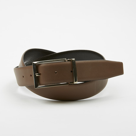 Adorjan Adjustable Belt // Textured Brown + Gunmetal Buckle (Size 34)