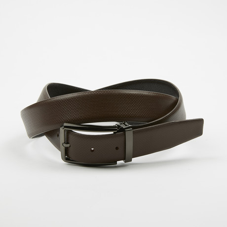 Adorjan Adjustable Belt // Weave Textured Brown + Gunmetal Buckle (Size 34)