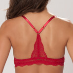 Challenge Opened Front Bra // Wine
