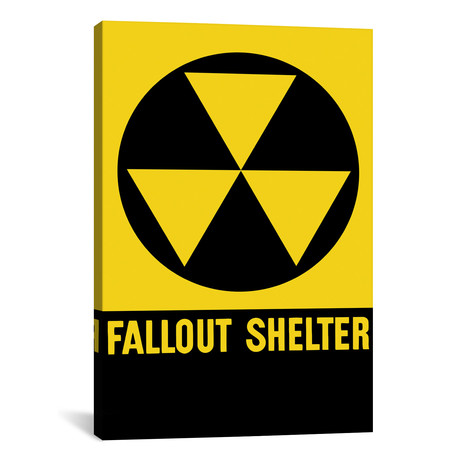 Cold War Era Fallout Shelter Sign (26"W x 18"H x 0.75"D)