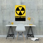 Cold War Era Fallout Shelter Sign (26"W x 18"H x 0.75"D)