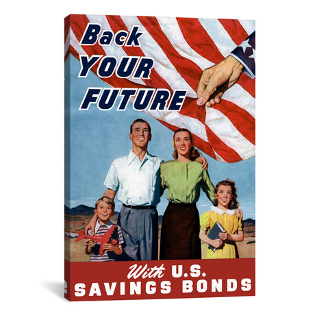 Vintage War Poster // Back Your Future With US Savings Bonds