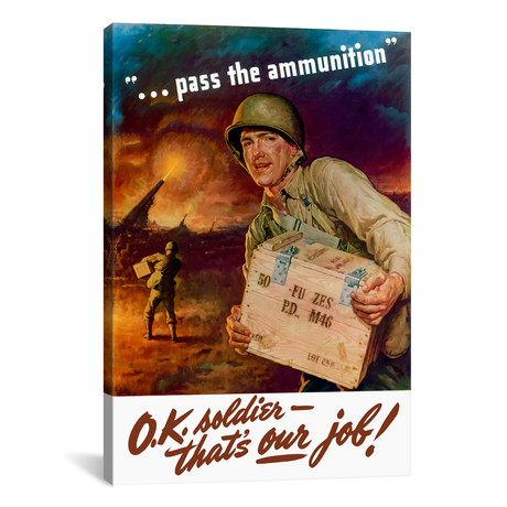 Wartime Poster // Pass The Ammunition Vintage