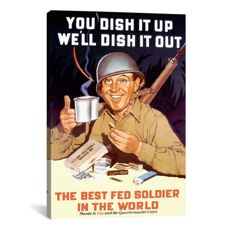 Vintage Wartime Poster // The Best Fed Soldier In The World