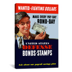 Vintage Wartime Poster // US Defense Bonds + Stamps