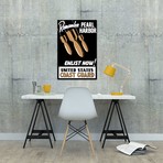 Vintage WWII Poster // Bombs Falling (26"W x 18"H x 0.75"D)