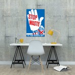 Vintage WWII Poster // Hand Making A Stop Sign (26"W x 18"H x 0.75"D)