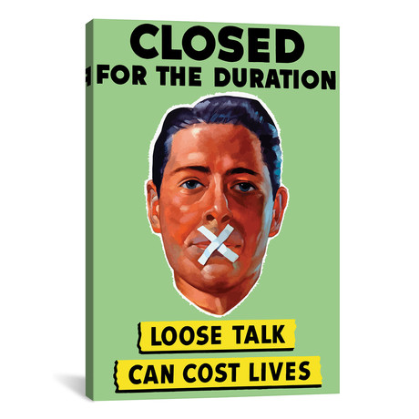WWII Poster // Man With Mouth Taped (26"W x 18"H x 0.75"D)