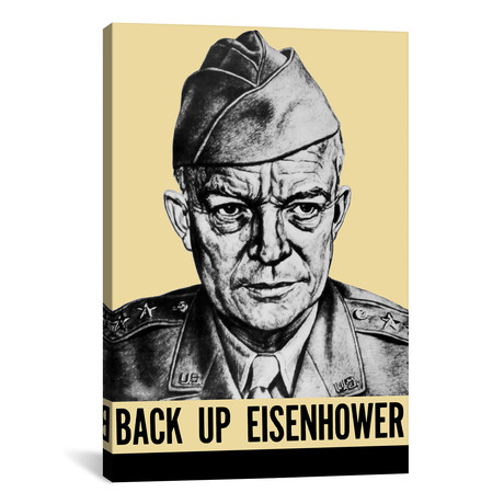 WWII Propaganda Poster // General Dwight Eisenhower (26"W x 18"H x 0.75"D)