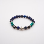 Lapis Lazuli Bracelet + Evil Eye + Silver Buddha