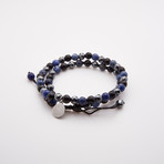 Dell Arte // Double Combo Beaded Bracelets // Blue + Black