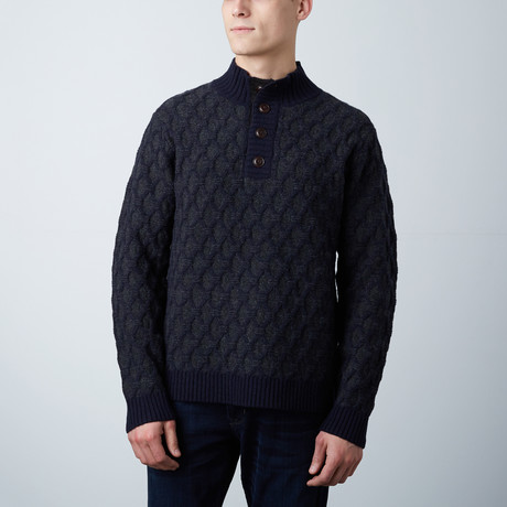 Loft 604 // Wool Buttoned Sweater // Navy (S)