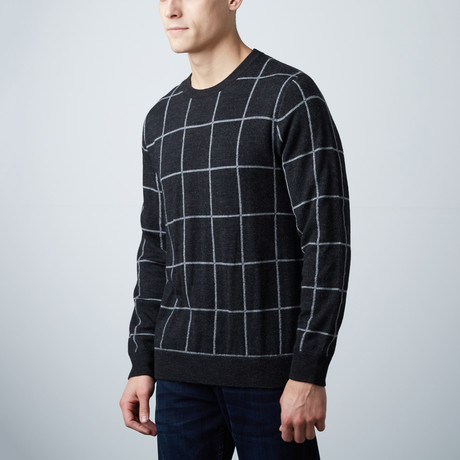 Loft 604 // Wool Reversible Windowpane Sweater // Charcoal (S)