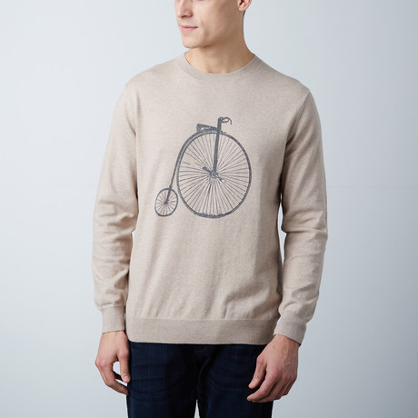 Loft 604 // Cashmere Blend Printed Sweater // Bike (S)