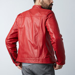 Hamilton Lamb Leather Biker Jacket // Red (Euro: 56)