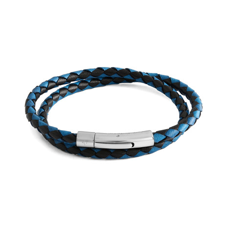 Double Wrap Bracelet // Black + Blue