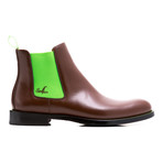 Chelsea Boots Calf Leather // Brown + Green (Euro: 43)