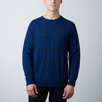 Loft 604 // Wool Reversible Windowpane Sweater // Navy (XL)