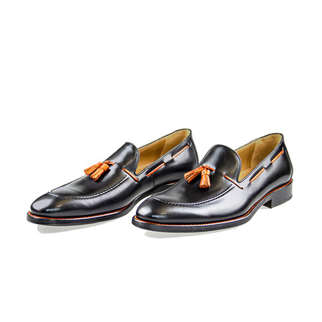 Loafer Calf Leather // Black + Orange (Euro: 44)