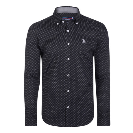Immanuel Button-Up Shirt // Black + Blue (S)