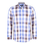Adrian Button-Up Shirt // Blue + Brown (XS)