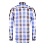 Adrian Button-Up Shirt // Blue + Brown (XS)