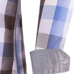Adrian Button-Up Shirt // Blue + Brown (XS)