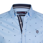 Kendrick Button-Up Shirt // Light Blue + Navy (2XL)