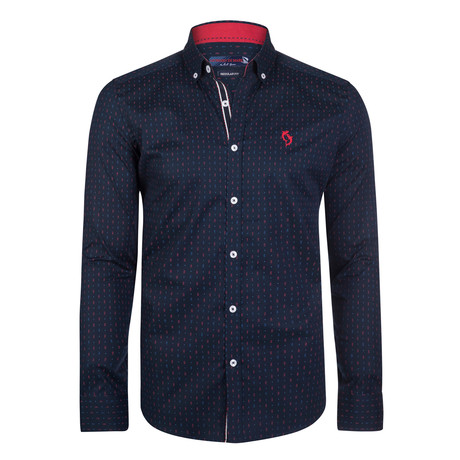Oswald Button-Up Shirt // Navy (XS)