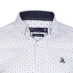 Horace Button-Up Shirt // White + Light Blue (3XL)