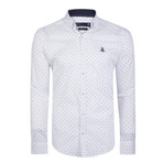 Horace Button-Up Shirt // White + Light Blue (M)